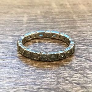 Sterling Silver & Cubic Zirconia Eternity Band Ring Size 7